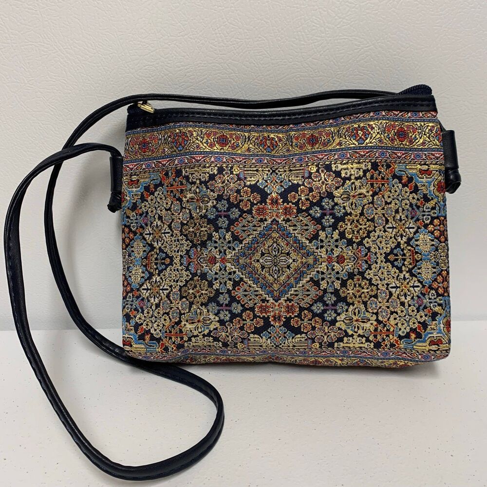 Turkish Tapestry Shoulder Bag Woven Textile Purse Made in Turkey Boho